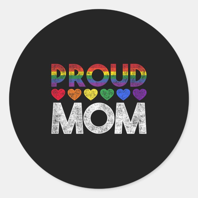 Proud Mom Lgbt  Classic Round Sticker (Front)