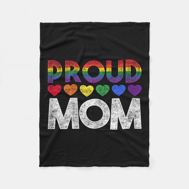 Proud Mom Lgbt  Fleece Blanket (Front)
