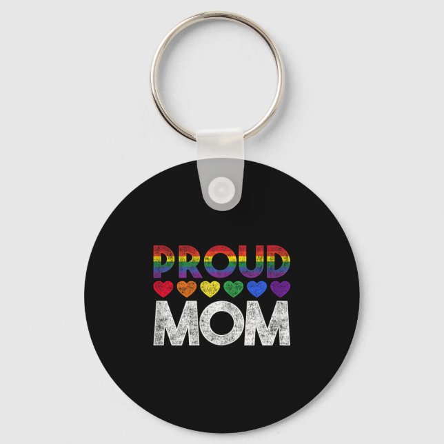 Proud Mom Lgbt  Key Ring (Front)