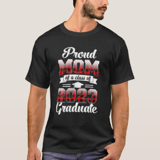 Proud Mom Of A Class Of 2023 Graduate Red Plaid T-Shirt