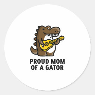 Proud mom of a gator alligator classic round sticker