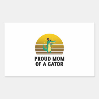 proud mom of a gator retro vintage alligator rectangular sticker