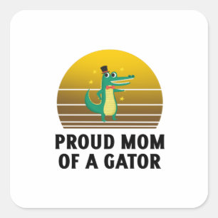 proud mom of a gator retro vintage alligator square sticker