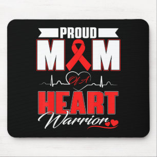 Proud Mom Of A Heart Warrior Heart Disease Awarene Mouse Mat