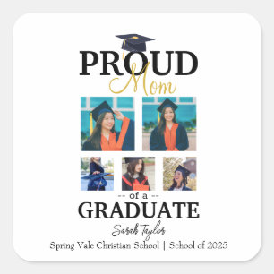 Proud mom of graduate 2025 square sticker