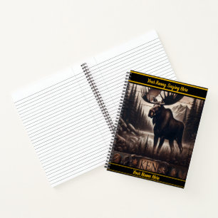 Proud moose in peaceful wilderness notebook