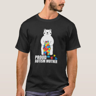 Proud Mother Bear Autism Awareness Puzzle Piece Fa T-Shirt