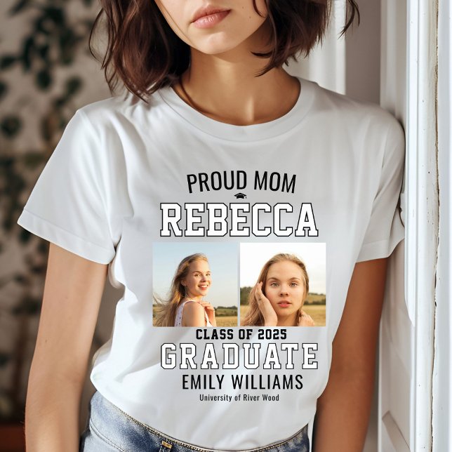 Proud Mother Class of 2025 Graduate Parent Custom T-Shirt (Creator Uploaded)