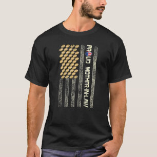 Proud Mother In Law American Flag Football Mother  T-Shirt