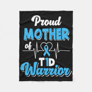 Proud Mother Of A T1d Warrior Diabetic Diabetes Aw Fleece Blanket