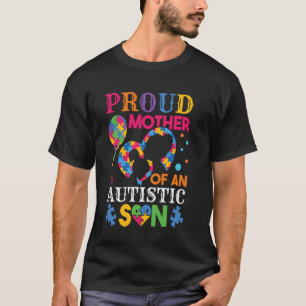 Proud Mother Of An Autistic Son Heart Puzzle T-Shirt