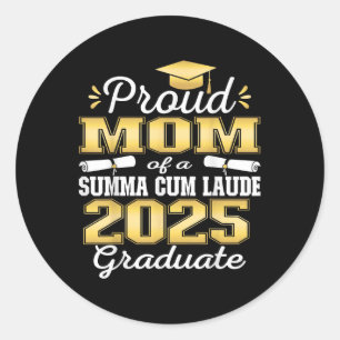 Proud Mum 2025 Summa Cum Laude Cl 2025 Graduate Classic Round Sticker