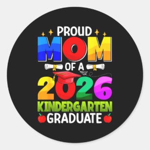 Proud mum 2026 kindergarten graduate graduation classic round sticker
