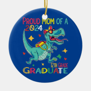 Proud Mum A Class Of 2024 12th Grade Graduate Ceramic Tree Decoration