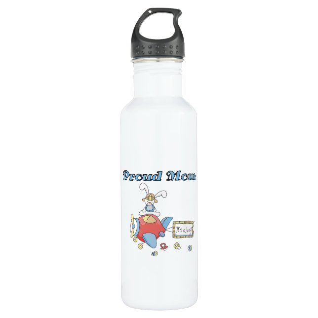 Proud Mum Aeroplane It's a Boy 710 Ml Water Bottle (Front)
