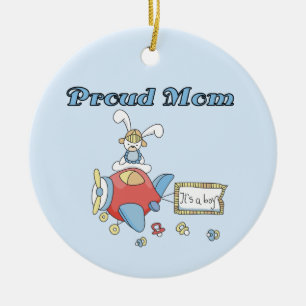 Proud Mum Aeroplane It's a Boy Gifts Ceramic Tree Decoration