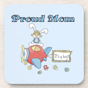 Proud Mum Aeroplane It's a Boy Gifts Coaster