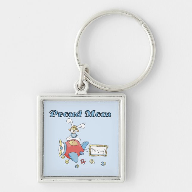 Proud Mum Aeroplane It's a Boy Gifts Key Ring (Front)
