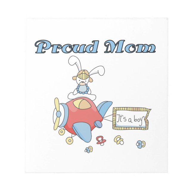 Proud Mum Aeroplane It's a Boy Gifts Notepad (Front)