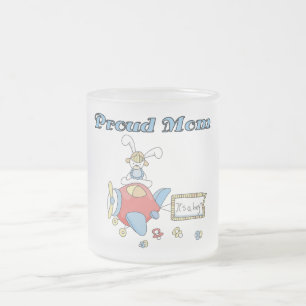 Proud Mum-Aeroplane It's a Boy tshirts and gifts Frosted Glass Coffee Mug