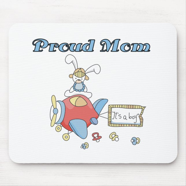 Proud Mum-Aeroplane It's a Boy tshirts and gifts Mouse Mat (Front)