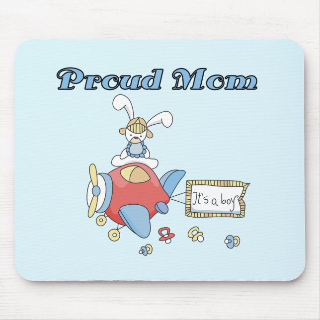 Proud Mum-Aeroplane It's a Boy tshirts and gifts Mouse Mat (Front)