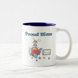 Proud Mum-Aeroplane It's a Boy tshirts and gifts Two-Tone Coffee Mug