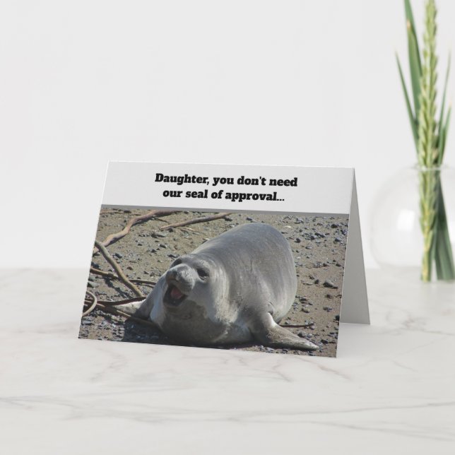 Proud Mum and Dad to Daughter Ocean Seal Card (Front)
