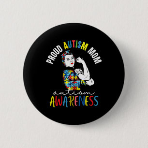 Proud Mum Autism Awareness Family Matching Gifts 6 Cm Round Badge
