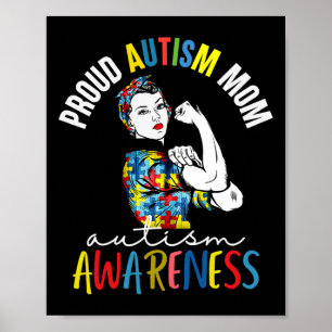 Proud Mum Autism Awareness Family Matching Gifts Poster