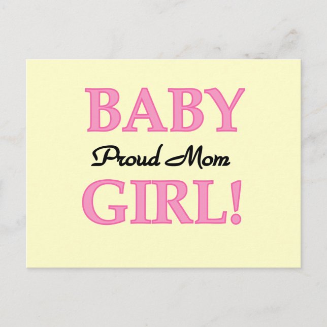 Proud Mum Baby Girl Tshirts and Gifts Postcard (Front)