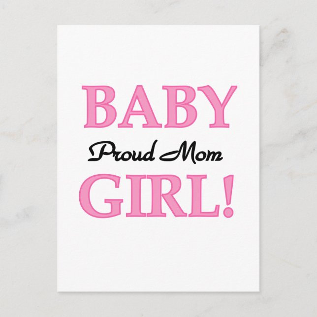 Proud Mum Baby Girl Tshirts and Gifts Postcard (Front)