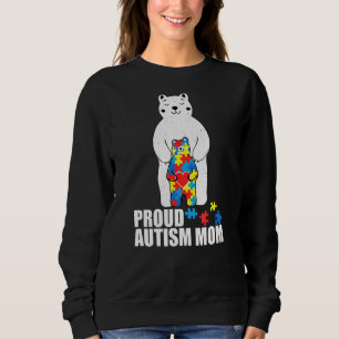 Proud Mum Bear Autism Awareness Puzzle Piece Famil Sweatshirt
