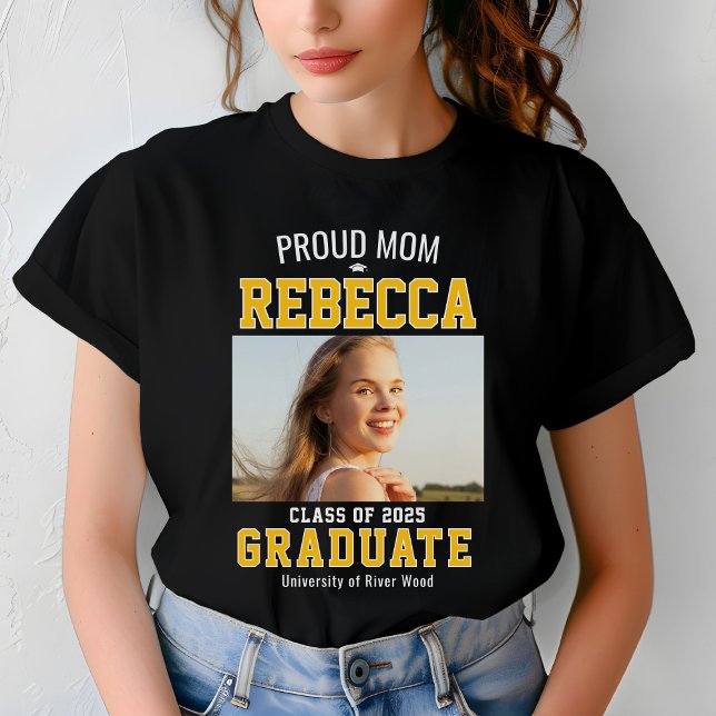 Proud Mum Class of 2025 Graduate Parent Custom T-Shirt (Creator Uploaded)
