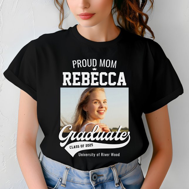 Proud Mum Class of 2025 Graduate Parent Custom T-Shirt (Creator Uploaded)