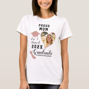 Proud Mum Class of 2026 Graduate Custom Photo T-Shirt
