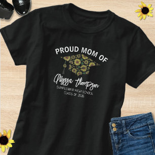Proud Mum Class Of 2026 Graduate Floral Grad Cap T-Shirt