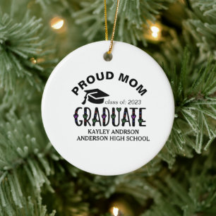 Proud Mum, Custom Graduation Name Year Ceramic Tree Decoration