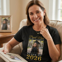Proud Mum Daughter Black Gold Graduation Portrait