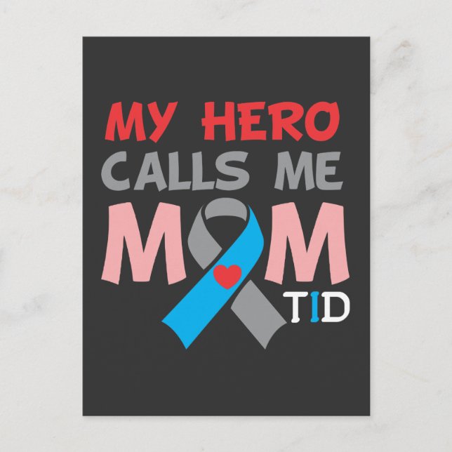 Proud Mum Diabetic Son Diabetes Awareness Warrior Postcard (Front)