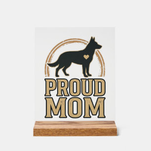 Proud Mum Dog Silhouette Vintage Vector Design_1 Acrylic Sign
