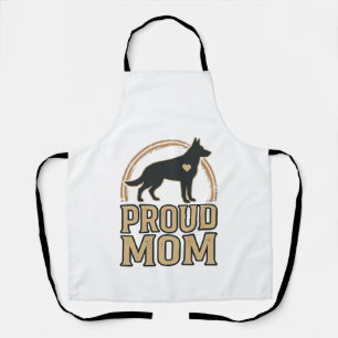 Proud Mum Dog Silhouette Vintage Vector Design_1 Apron