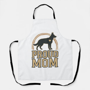 Proud Mum Dog Silhouette Vintage Vector Design_1 Apron
