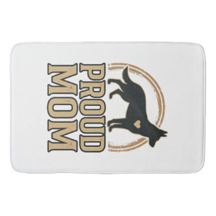 Proud Mum Dog Silhouette Vintage Vector Design_1 Bath Mat