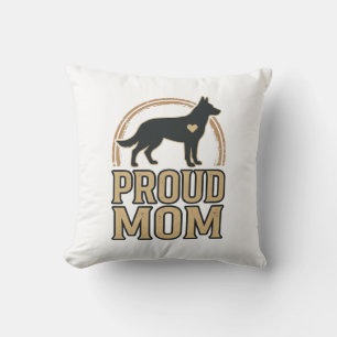 Proud Mum Dog Silhouette Vintage Vector Design_1 Cushion