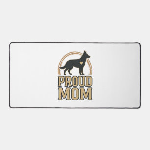Proud Mum Dog Silhouette Vintage Vector Design_1 Desk Mat