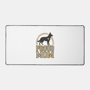 Proud Mum Dog Silhouette Vintage Vector Design_1 Desk Mat