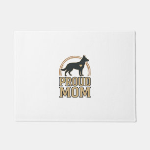 Proud Mum Dog Silhouette Vintage Vector Design_1 Doormat