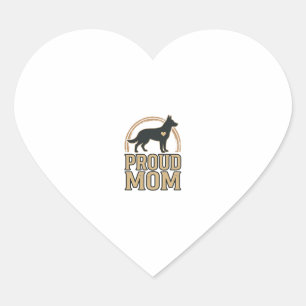 Proud Mum Dog Silhouette Vintage Vector Design_1 Heart Sticker