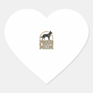 Proud Mum Dog Silhouette Vintage Vector Design_1 Heart Sticker